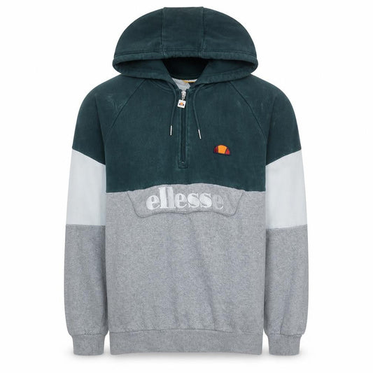 Ellesse Mens Grey Colour Block 1/2 Zip Hoodie M