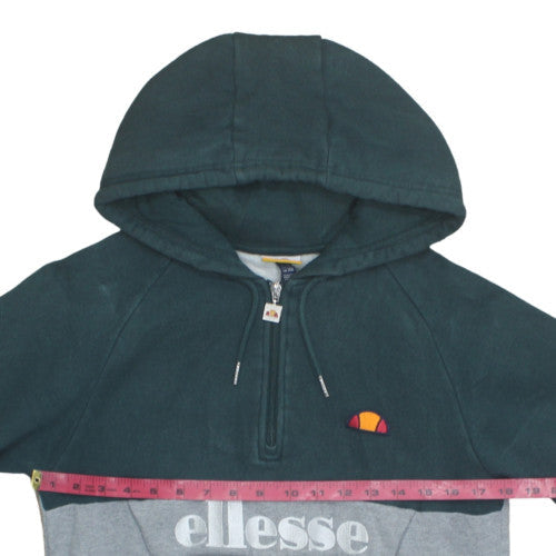 Ellesse Mens Grey Colour Block 1/2 Zip Hoodie M