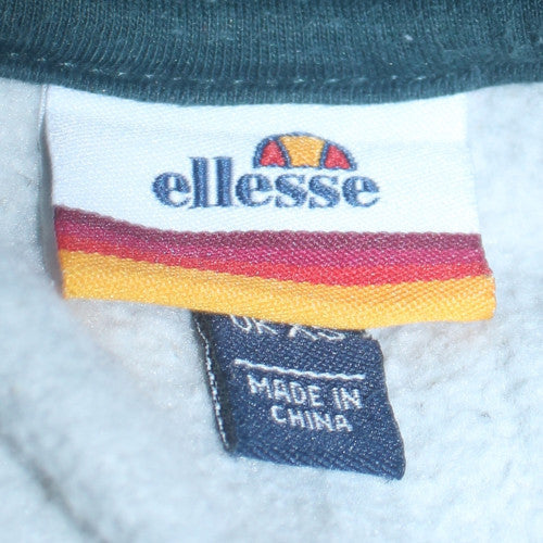 Ellesse Mens Grey Colour Block 1/2 Zip Hoodie M