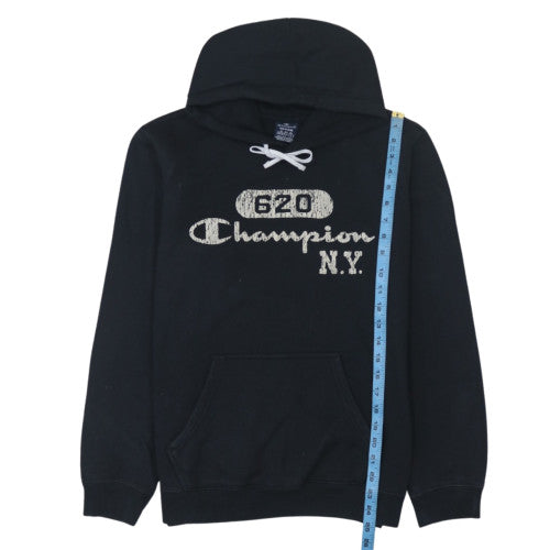 Champion Women's Black Medium Pullover Hoodie with Logo Print