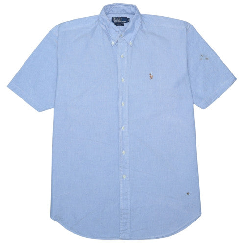 Ralph Lauren Men's Blue Oxford Short Sleeve Button-Down Shirt M