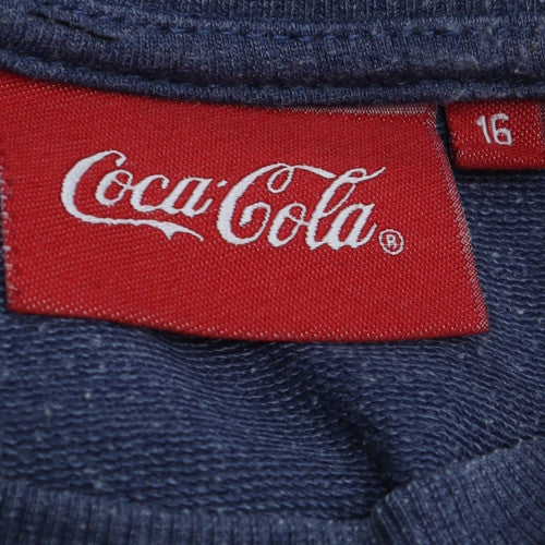 Coca-Cola Women's Blue Crew Neck Pullover Sweatshirt Size 16