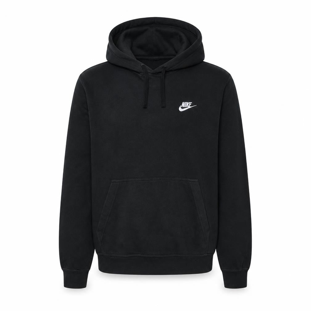 Nike Men's Black Pullover Hoodie M Fleece Logo Sweatshirt