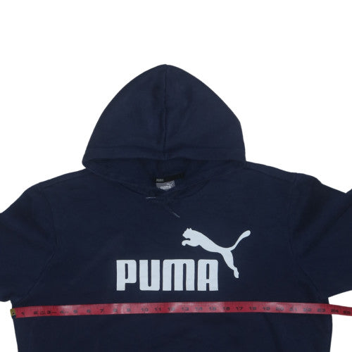 Puma Mens Blue Pullover Hoodie Size L Graphic Logo Sportswear