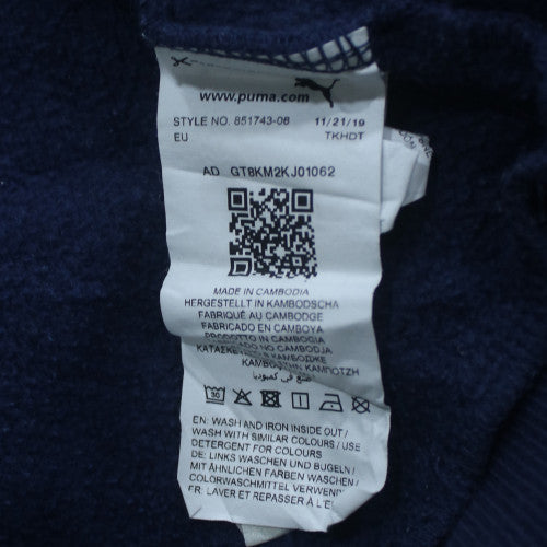 Puma Mens Blue Pullover Hoodie Size L Graphic Logo Sportswear