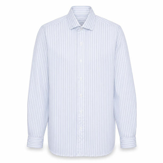 Polo Ralph Lauren Men's White Striped 15.5 Slim Fit Button-Up Shirt