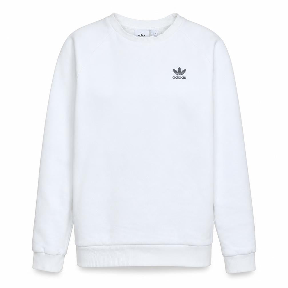adidas Men’s White Crew Neck Pullover Sweatshirt Size S