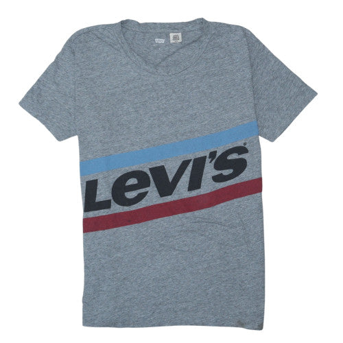 Levi's Mens Grey Graphic Print Crew Neck Short Sleeve T-Shirt Size S