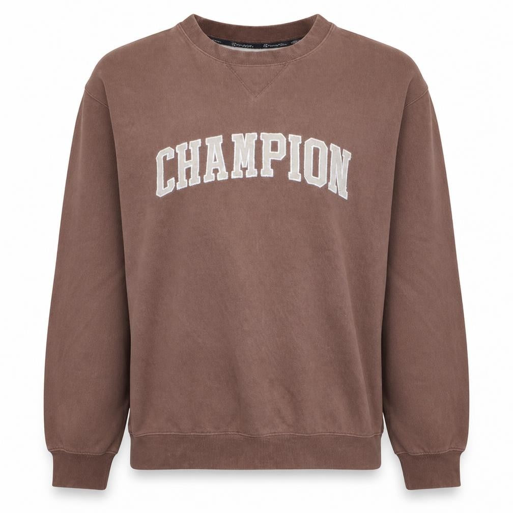 Champion Mens Brown Crew Neck Pullover Sweatshirt Size L