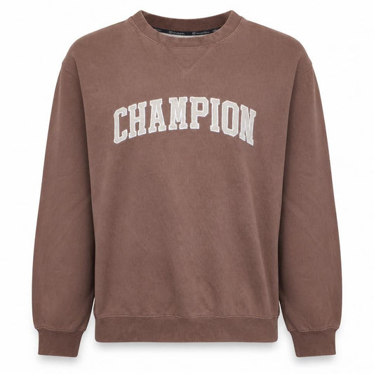 Champion Mens Brown Crew Neck Pullover Sweatshirt Size L