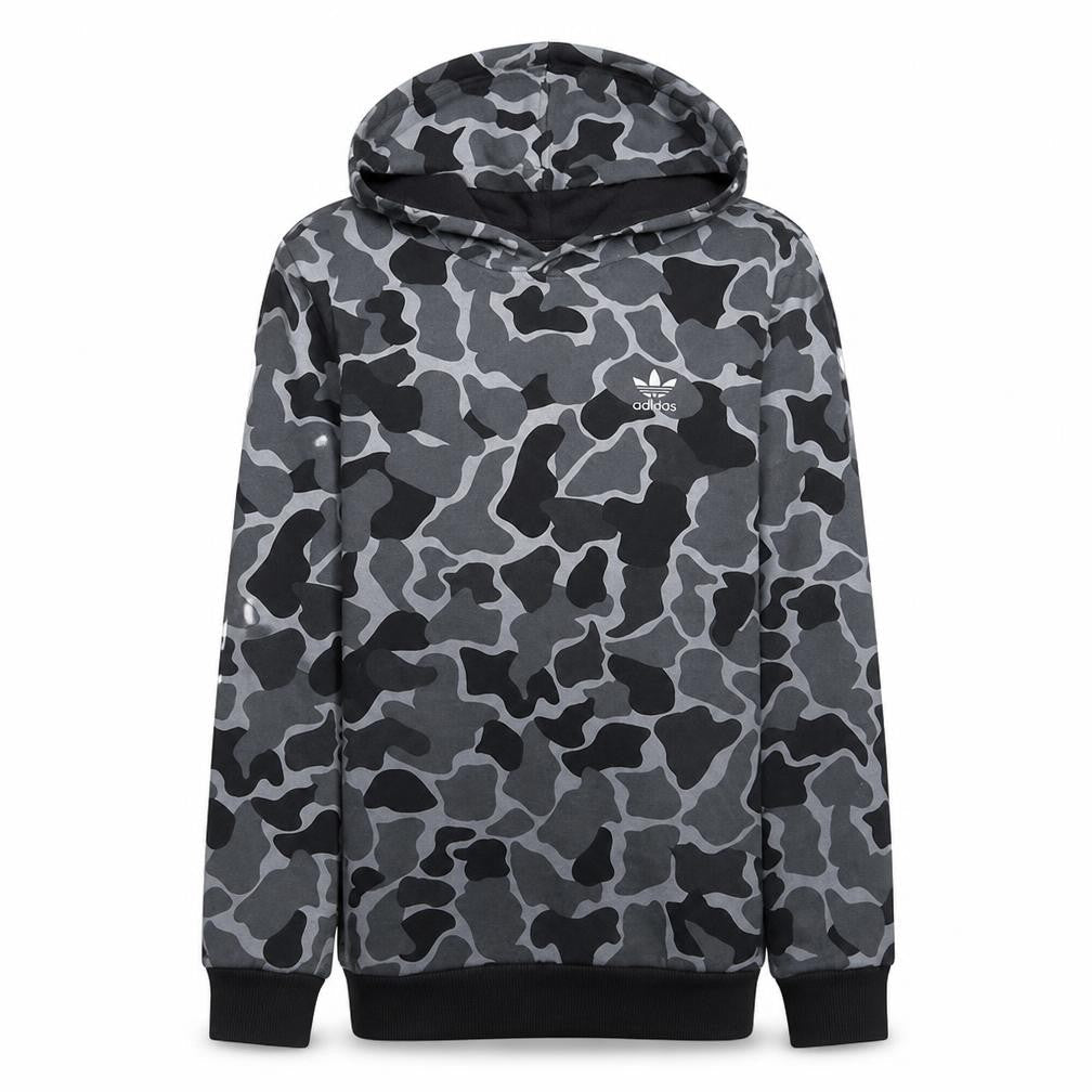 Adidas Men's Grey Camo Pullover Hoodie Sweatshirt Size S Classic Fit