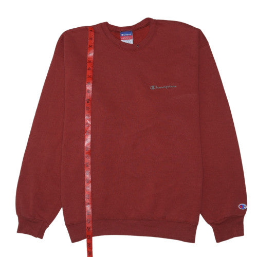 Champion Mens Red Crew Neck Pullover Sweatshirt Size L Classic Fit