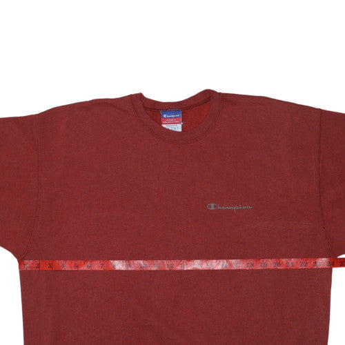 Champion Mens Red Crew Neck Pullover Sweatshirt Size L Classic Fit
