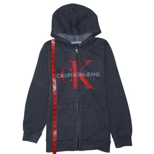 Calvin Klein Jeans Teens Grey Full Zip Logo Hoodie 14 Plus