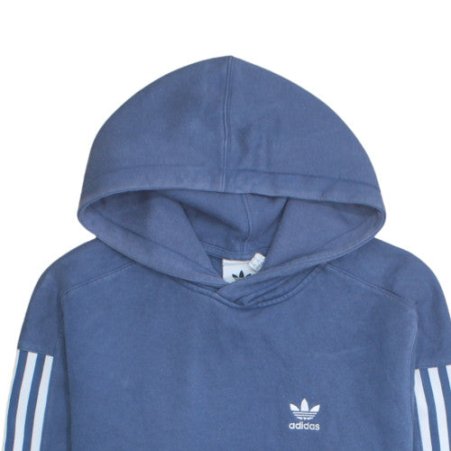 Adidas Men's Blue XS Pullover Hoodie with Logo Design