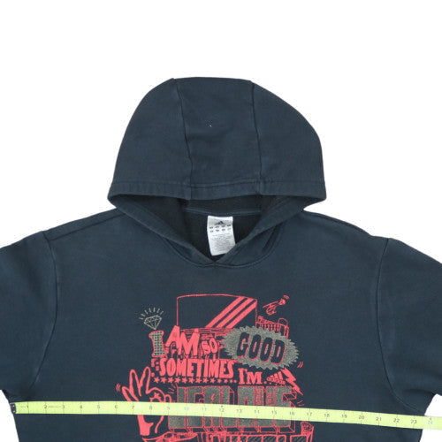 adidas Men's Black Pullover Hoodie L Graphic Print Sports Fleece
