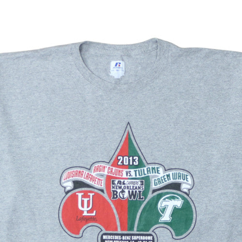 Russell Athletic Men's Grey 2013 New Orleans Bowl Graphic T-Shirt 2XL