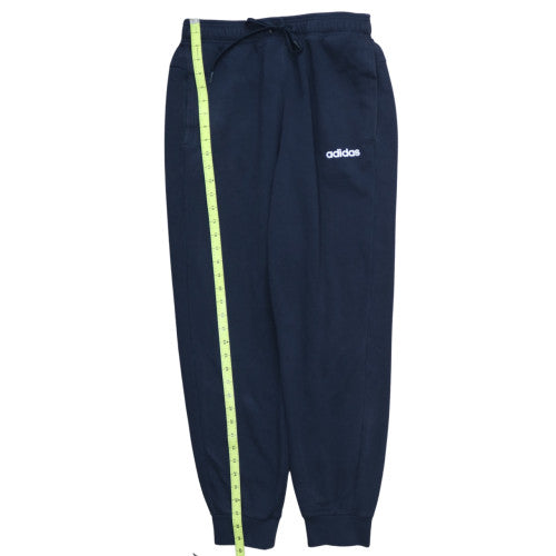 adidas Men's Blue Fleece Jogger Trousers Size M Elastic Waist