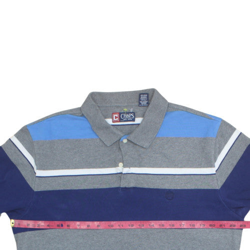 Chaps Men's Multicoloured Striped Cotton Polo Shirt XL