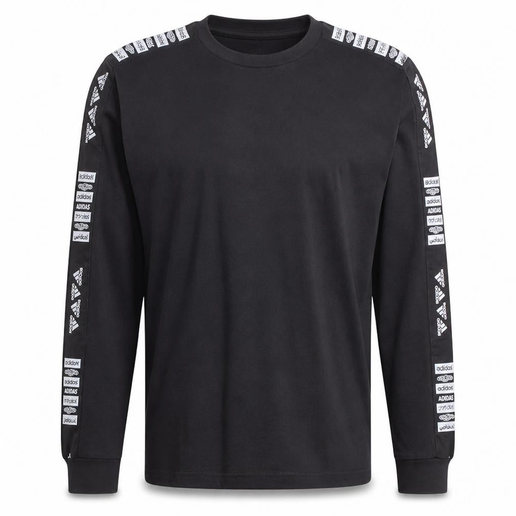 adidas Unisex Black XS Long Sleeve Logo Pullover Sweatshirt