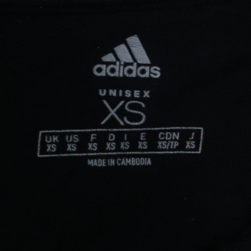 adidas Unisex Black XS Long Sleeve Logo Pullover Sweatshirt