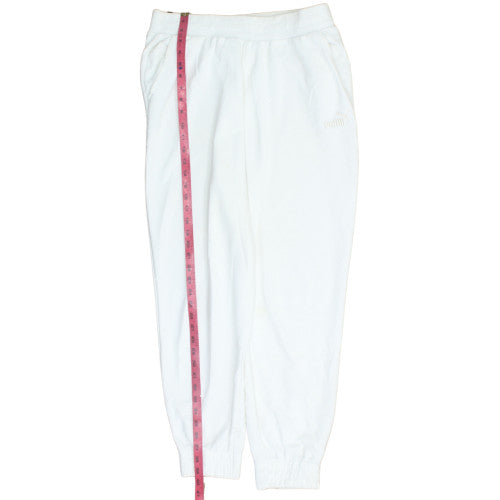 Puma Men's White Fleece Jogger Trousers L Regular Fit