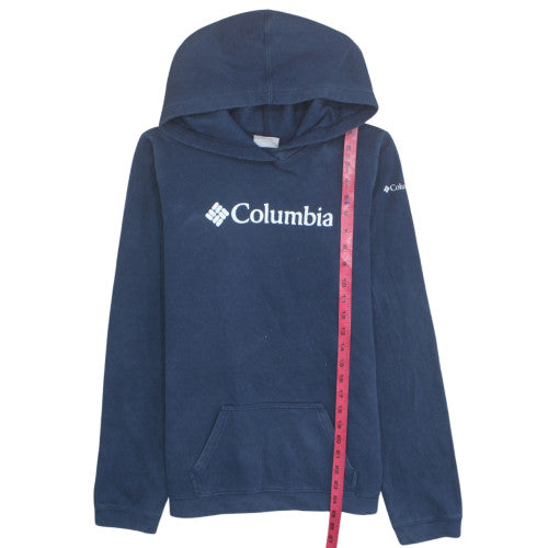 Columbia Womens Navy Blue Pullover Hoodie XL Cotton Blend Logo Design