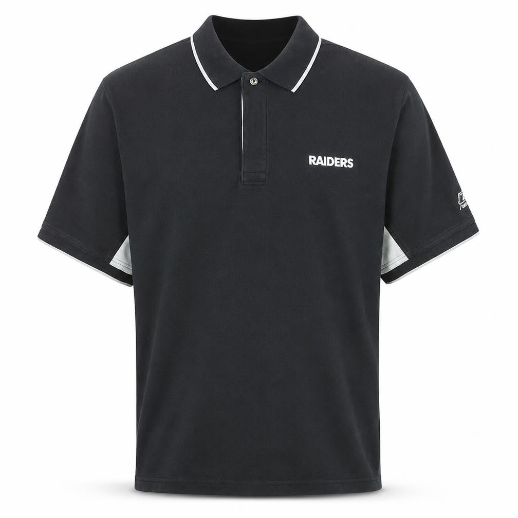 Reebok NFL Raiders Black Polo Shirt Men's 2XL Moisture Wicking
