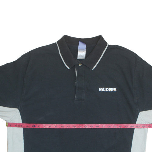 Reebok NFL Raiders Black Polo Shirt Men's 2XL Moisture Wicking