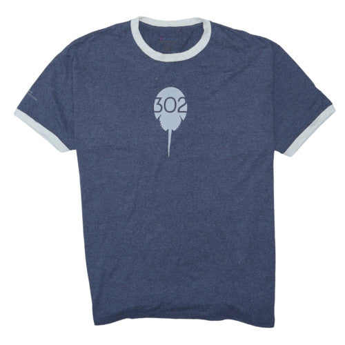 Champion Men's Blue XL Ringer Graphic T-Shirt 302 Logo