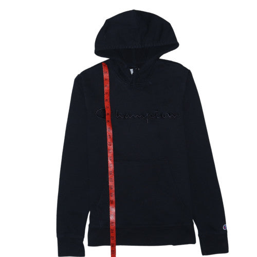 Champion Mens Black S Embroidered Pullover Hoodie
