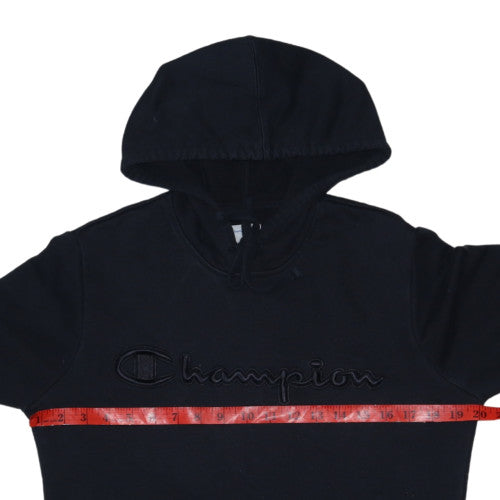 Champion Mens Black S Embroidered Pullover Hoodie