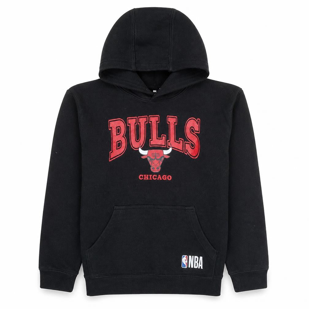 NBA Youth Boys Black Chicago Bulls Pullover Hoodie Size 14