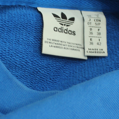 Adidas Women Blue Crew Neck Pullover Sweatshirt Size 10 Cotton