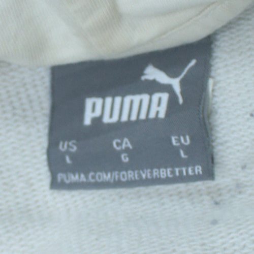 Puma PSV White Hoodie Women L Graphic Print Pullover