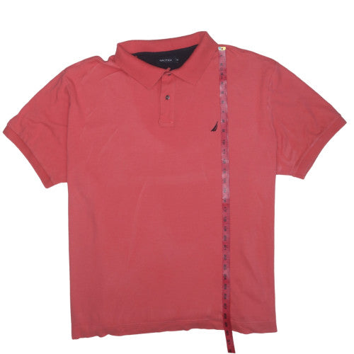 Nautica Men's Red 3XL Cotton Short Sleeve Polo Shirt