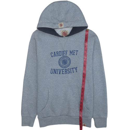 Varsity Apparel Men's Grey Pullover Hoodie L Cardiff Met University Fleece