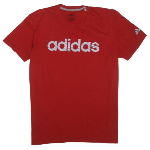 adidas Men's Red XL Sports Graphic T-Shirt Cotton Blend