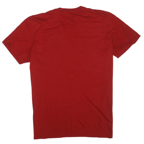 adidas Men's Red XL Sports Graphic T-Shirt Cotton Blend