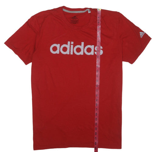 adidas Men's Red XL Sports Graphic T-Shirt Cotton Blend