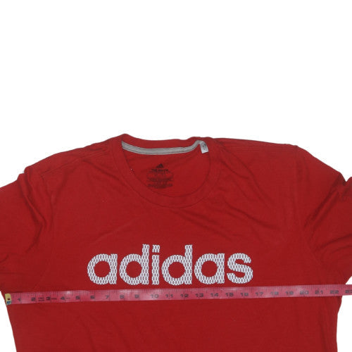 adidas Men's Red XL Sports Graphic T-Shirt Cotton Blend