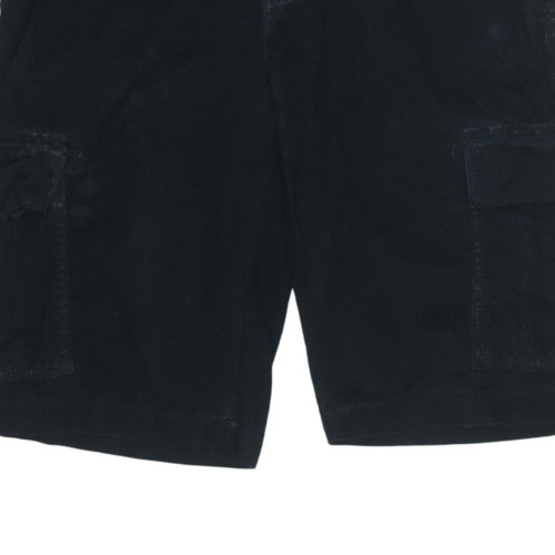 Tommy Hilfiger Mens Black Cargo Shorts Size 31 Cotton Casual
