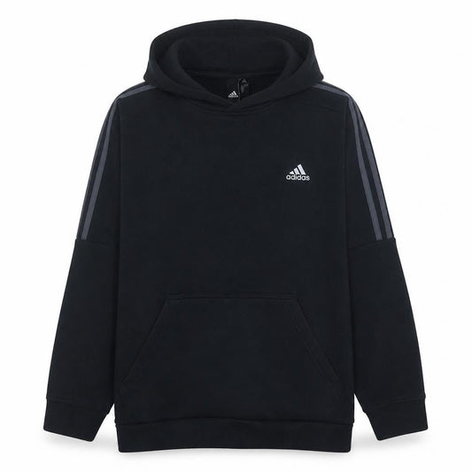 Adidas Men's Black Pullover Hoodie L Fleece Logo Sportswear