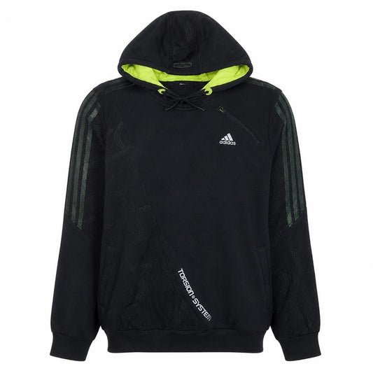 adidas Men's Black XL Pullover Hoodie with Logo Sports Style