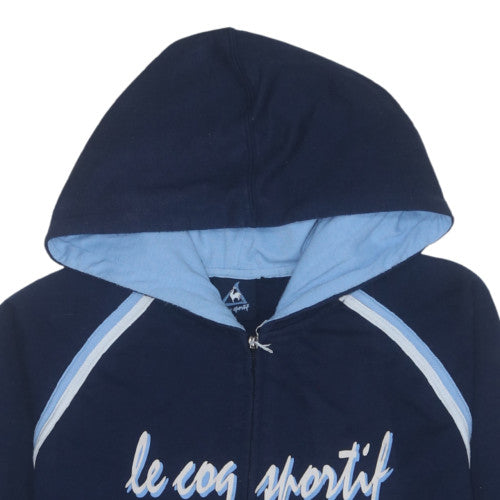 Le Coq Sportif Womens Navy Blue Full Zip Hoodie Size 18