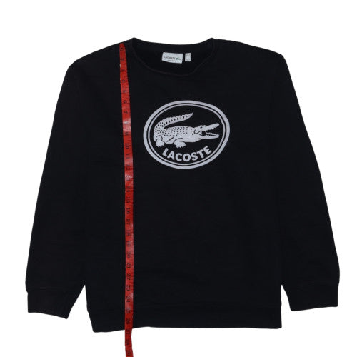 Lacoste Men's Black 2XL Crew Neck Logo Sweatshirt Regular Fit