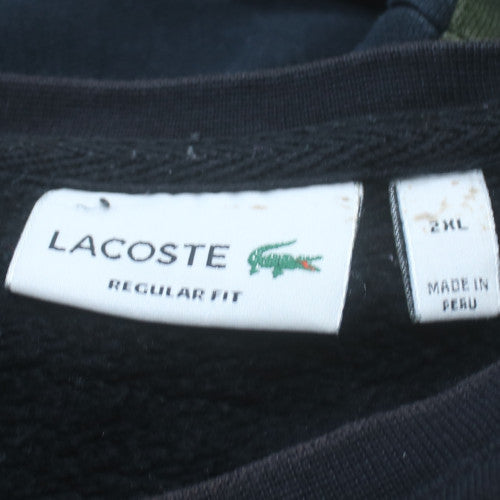 Lacoste Men's Black 2XL Crew Neck Logo Sweatshirt Regular Fit
