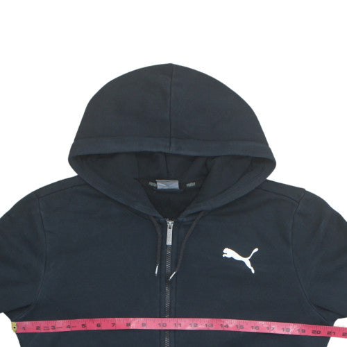 Puma Mens Black Full Zip Hoodie Size S Logo Fleece Sweatshirt