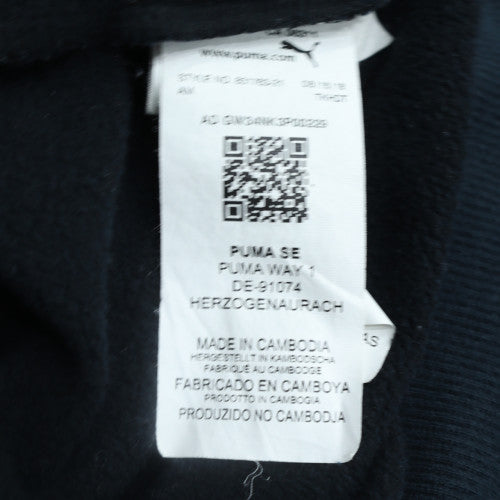 Puma Mens Black Full Zip Hoodie Size S Logo Fleece Sweatshirt