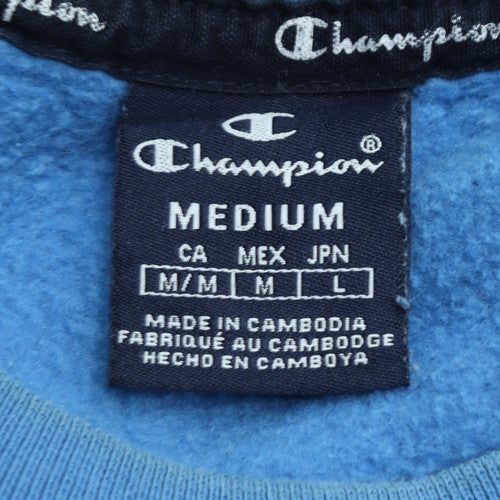 Champion Men's Blue Logo Crew Neck Fleece Sweatshirt M